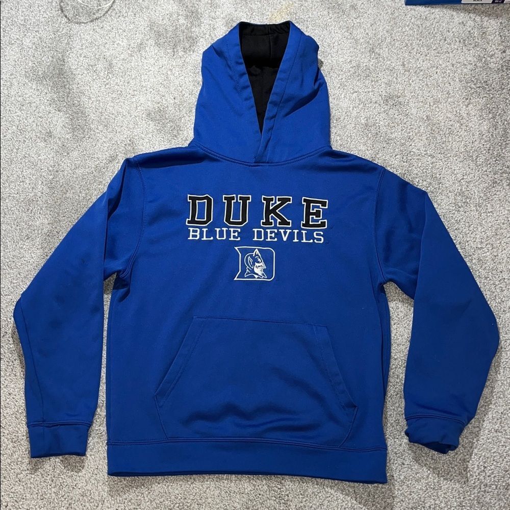 Sewn Duke Blue Devils Basketball hoodie hooded sweatshirt sweater kids Youth L